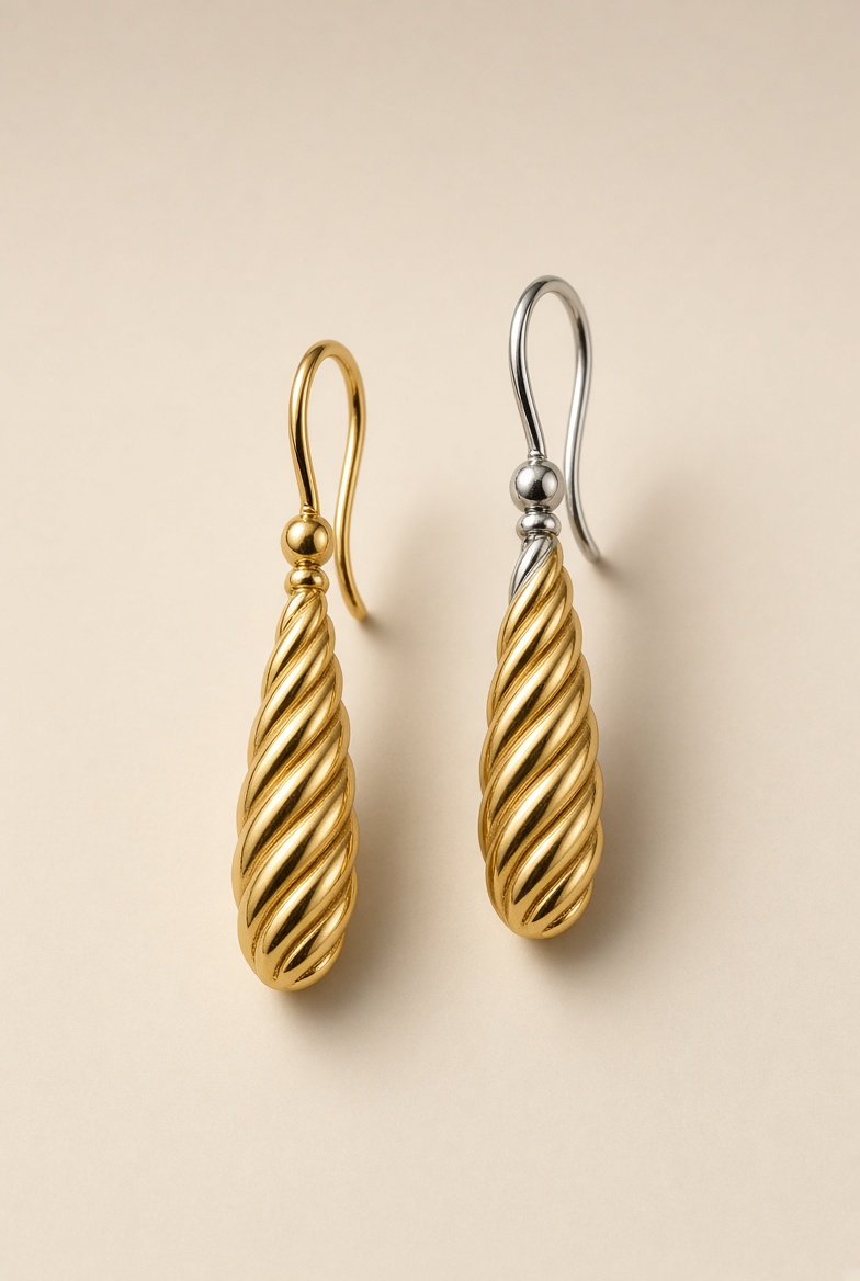 Cable điêu khắc drop earrings